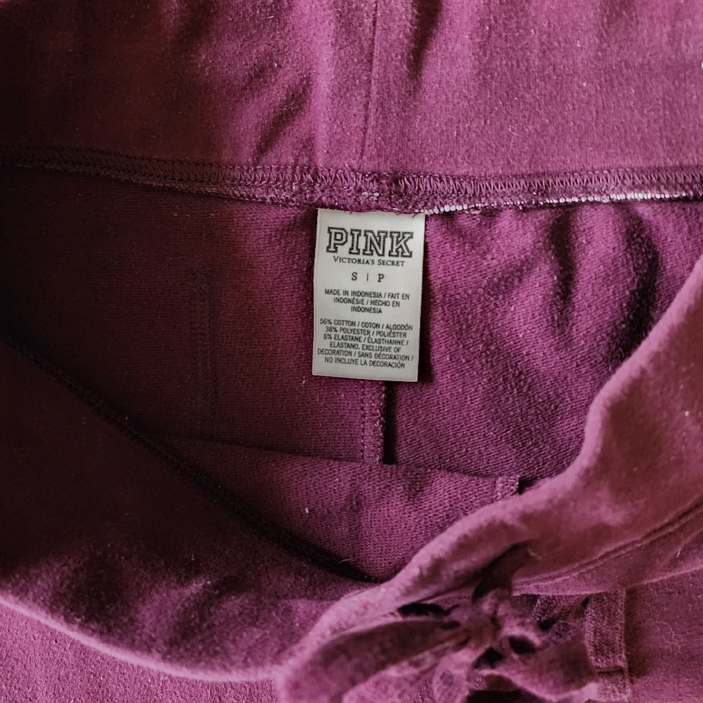 PINK Victoria’s Secret Flare Sweatpants | Burgundy Logo | Size S - Picture 3 of 5